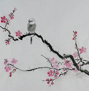Chinese Plum Blossom Painting,50cm x 50cm,2407090-x