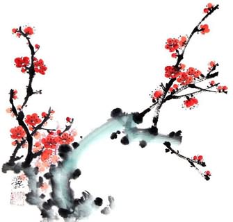Chinese Plum Blossom Painting,33cm x 33cm,2485020-x