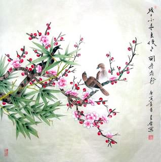 Chinese Plum Blossom Painting,69cm x 69cm,2617009-x