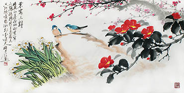 Chinese Plum Blossom Painting,50cm x 100cm,ms21139010-x