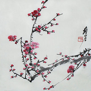 Chinese Plum Blossom Painting,34cm x 34cm,ms21139056-x