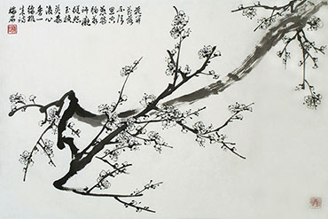 Chinese Plum Blossom Painting,36cm x 52cm,ms21139059-x