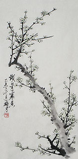 Chinese Plum Blossom Painting,34cm x 69cm,ms21139064-x