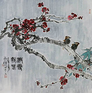 Chinese Plum Blossom Painting,66cm x 66cm,syq21141006-x