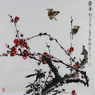 Chinese Plum Blossom Painting,66cm x 66cm,syq21141020-x