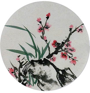 Chinese Plum Blossom Painting,34cm x 34cm,wxg21143011-x