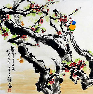 Chinese Plum Blossom Painting,66cm x 66cm,zym21142001-x