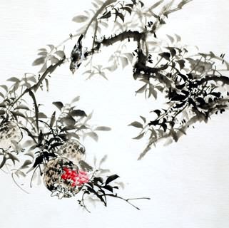 Chinese Pomegranate Painting,69cm x 69cm,2322020-x