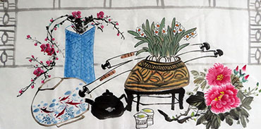 Chinese Qing Gong Painting,50cm x 100cm,2350003-x