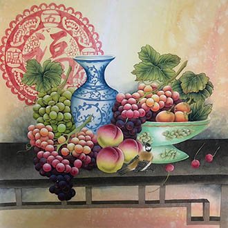 Chinese Qing Gong Painting,68cm x 68cm,2387129-x