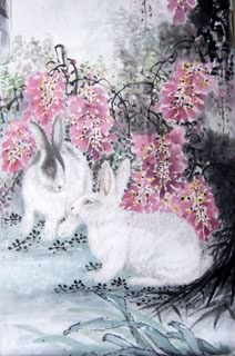 Chinese Rabbit Painting,69cm x 46cm,4620010-x
