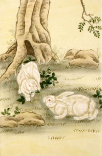 Chinese Rabbit Painting,69cm x 46cm,4680004-x