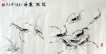 Chinese Shrimp Painting,50cm x 100cm,jzx21080012-x