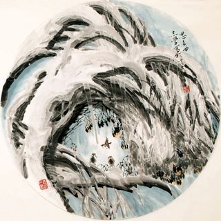 Chinese Snow Painting,66cm x 66cm,1056011-x