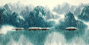 Chinese Snow Painting,68cm x 136cm,1095113-x