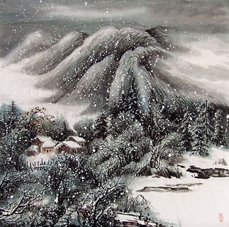 Chinese Snow Painting,69cm x 69cm,1166003-x