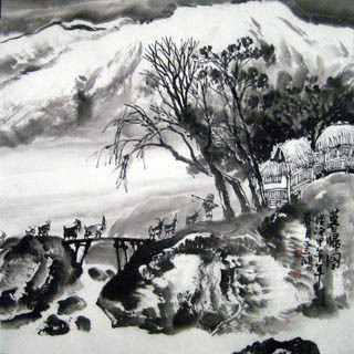 Chinese Snow Painting,69cm x 69cm,1579053-x