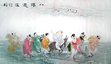 Chinese the Eight Immortals Painting,90cm x 170cm,3617001-x