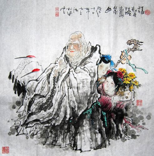 the Three Gods of Fu Lu Shou,66cm x 66cm(26〃 x 26〃),31094020-z