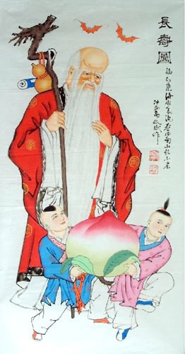 the Three Gods of Fu Lu Shou,50cm x 100cm(19〃 x 39〃),3519004-z