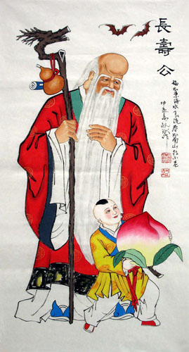 the Three Gods of Fu Lu Shou,55cm x 100cm(22〃 x 39〃),3519036-z