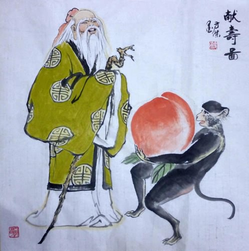 the Three Gods of Fu Lu Shou,69cm x 69cm(27〃 x 27〃),3745024-z