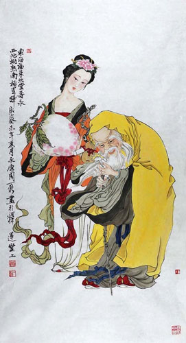 the Three Gods of Fu Lu Shou,69cm x 46cm(27〃 x 18〃),3776011-z