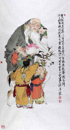 the Three Gods of Fu Lu Shou,69cm x 46cm(27〃 x 18〃),3776013-z