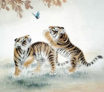 Chinese Tiger Painting,69cm x 69cm,4521010-x