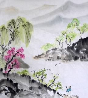 Chinese Trees Painting,46cm x 70cm,1175038-x