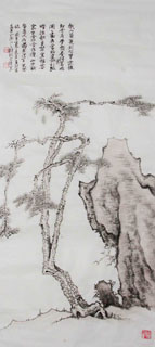 Chinese Trees Painting,33cm x 81cm,1426003-x