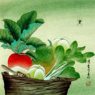 Chinese Vegetables Painting,33cm x 33cm,2385012-x