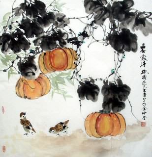 Chinese Vegetables Painting,69cm x 69cm,2408004-x