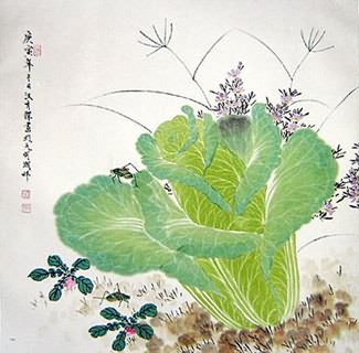 Chinese Vegetables Painting,69cm x 69cm,2410003-x