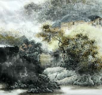 Chinese Village Countryside Painting,97cm x 90cm,1185001-x