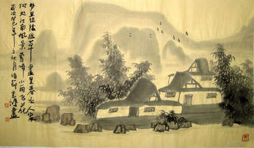 Chinese Village Countryside Painting,50cm x 80cm,1579004-x