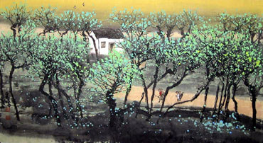 Chinese Village Countryside Painting,50cm x 80cm,1579035-x