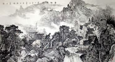Chinese Village Countryside Painting,97cm x 180cm,1684002-x