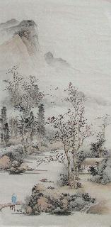 Chinese Village Countryside Painting,69cm x 138cm,wym11088015-x