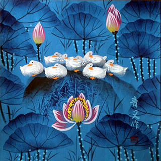 Flowers & Bird Watercolor Painting,55cm x 40cm,lft7104007-x