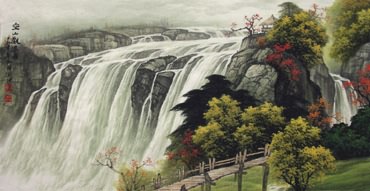 Chinese Waterfall Painting,50cm x 100cm,1135035-x