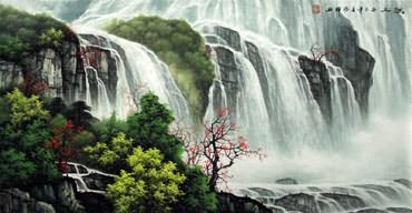 Chinese Waterfall Painting,48cm x 96cm,1135120-x