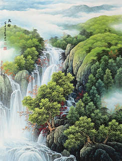Chinese Waterfall Painting,96cm x 129cm,1135140-x