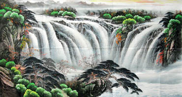 Chinese Waterfall Painting,97cm x 180cm,1137004-x