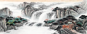 Chinese Waterfall Painting,70cm x 180cm,1161006-x