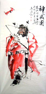 Chinese Zhong Kui Painting,69cm x 138cm,3546019-x