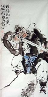 Chinese Zhong Kui Painting,50cm x 100cm,3546027-x