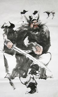 Chinese Zhong Kui Painting,50cm x 100cm,3548034-x