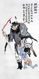 Chinese Zhong Kui Painting,50cm x 100cm,3752013-x