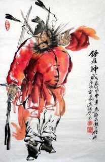 Chinese Zhong Kui Painting,46cm x 70cm,3782002-x
